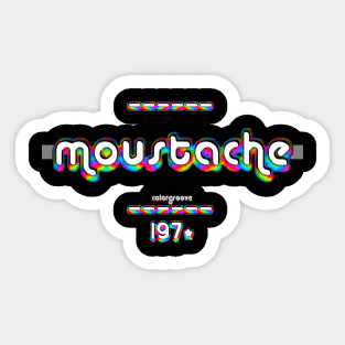 Moustache 1970 ColorGroove Retro-Rainbow-Tube nostalgia (wf) Sticker